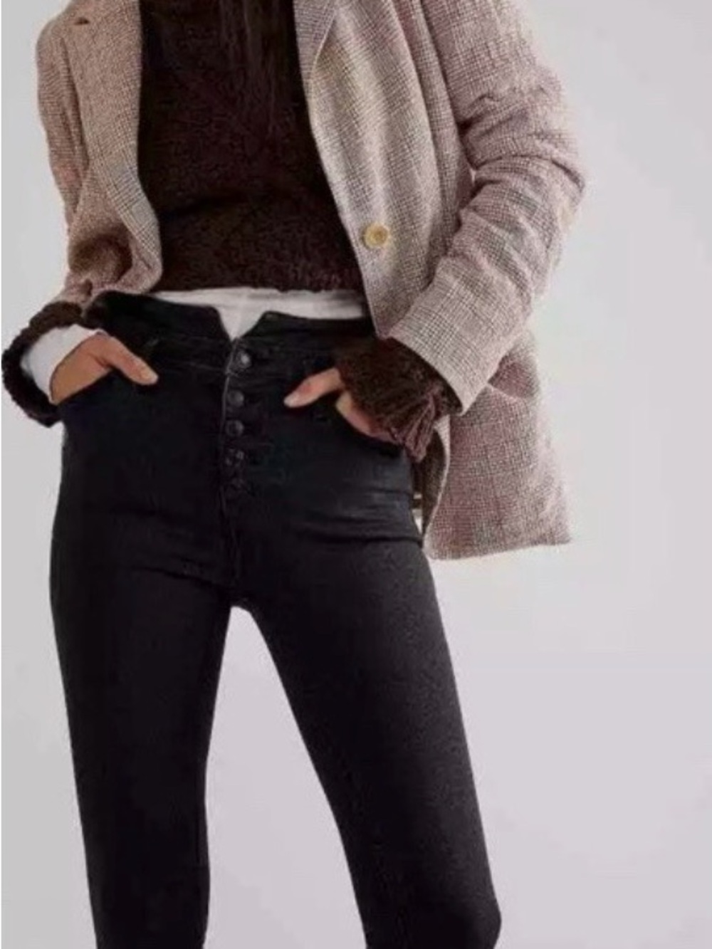 We The Free High-Rise Black Button-Fly Skinny Jeans